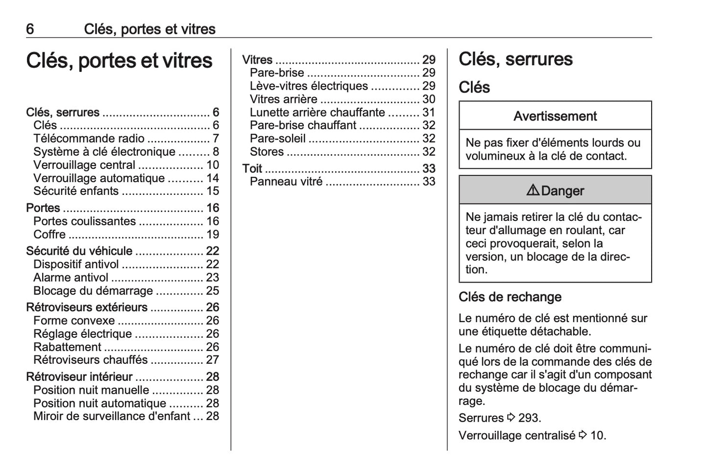 2023-2024 Opel Vivaro Owner's Manual | French