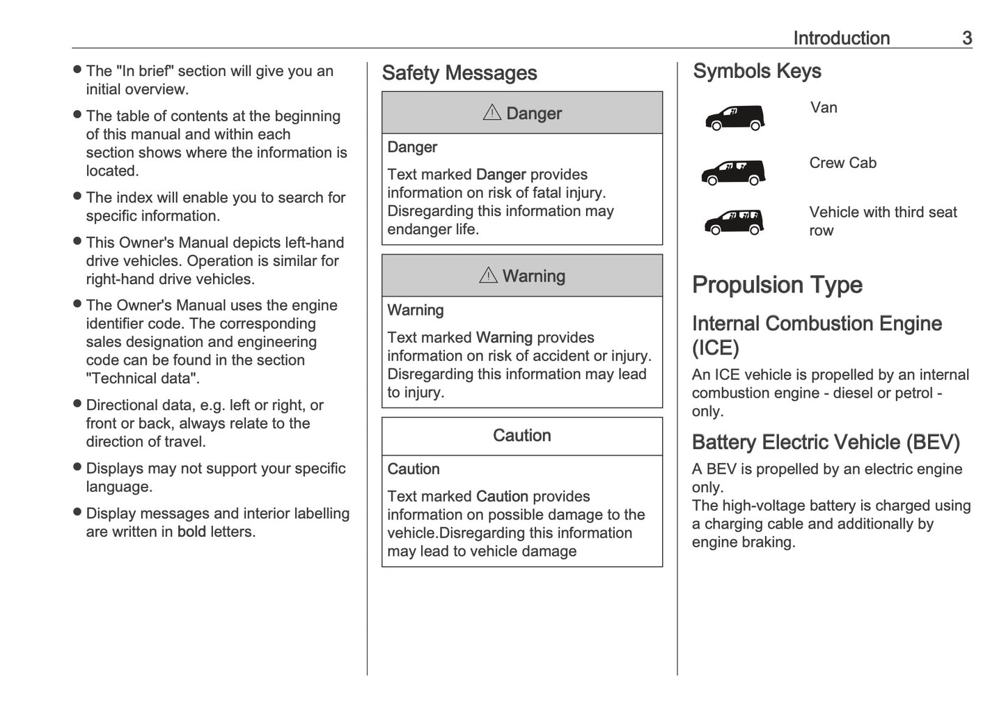 2025-2026 Opel Vivaro Owner's Manual | English