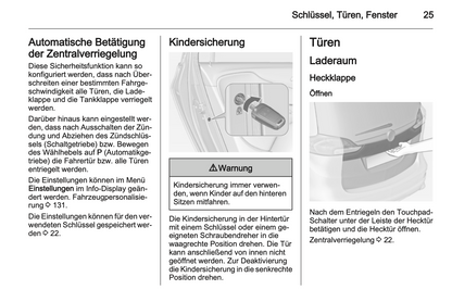 2012 Opel Zafira Tourer Owner's Manual | German