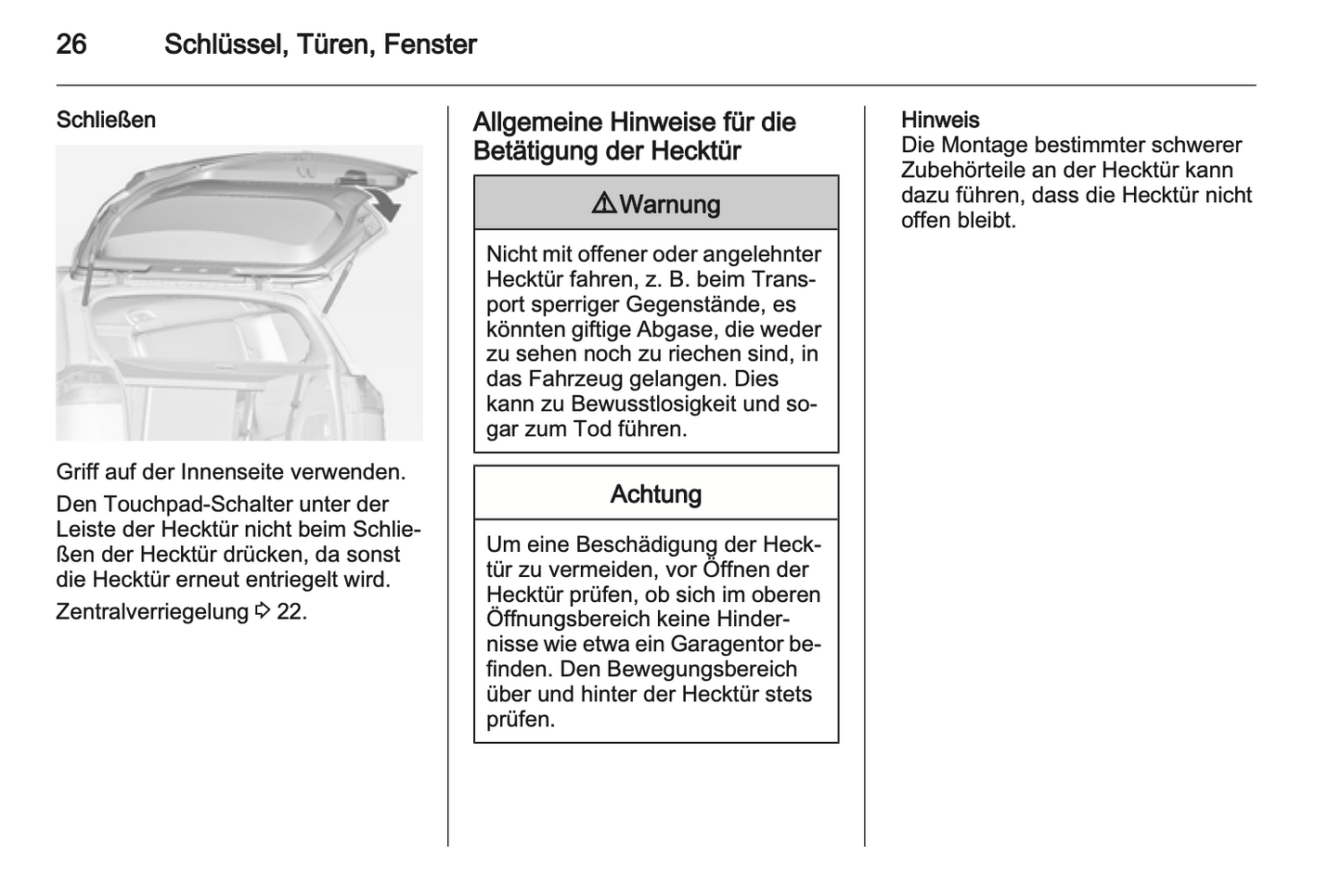 2012 Opel Zafira Tourer Owner's Manual | German