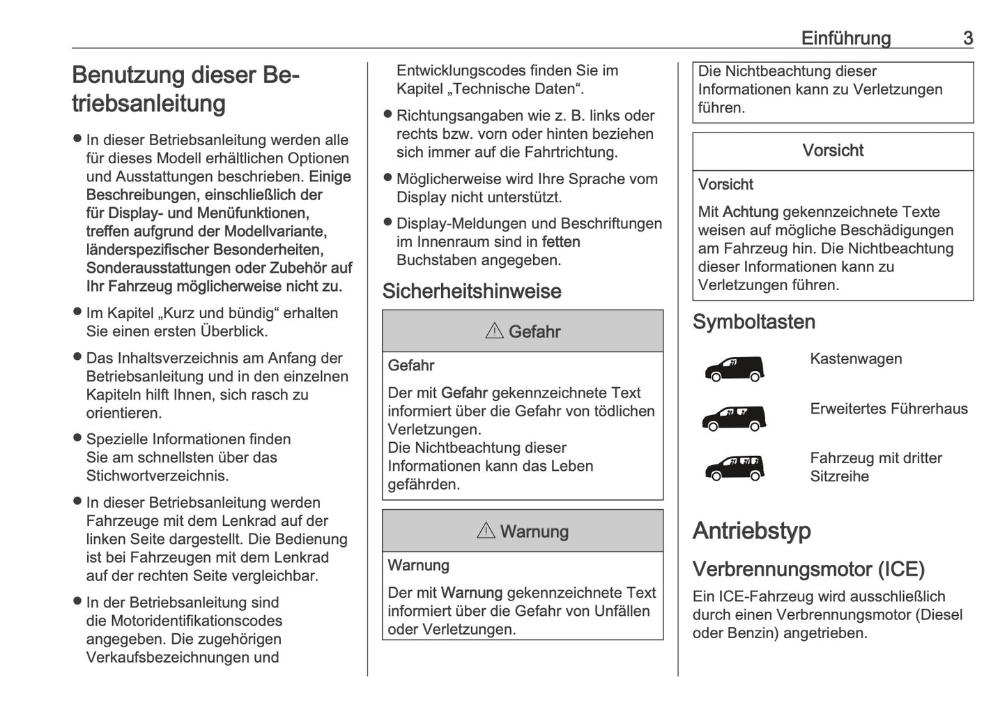2025-2026 Opel Zafira Life Owner's Manual | German
