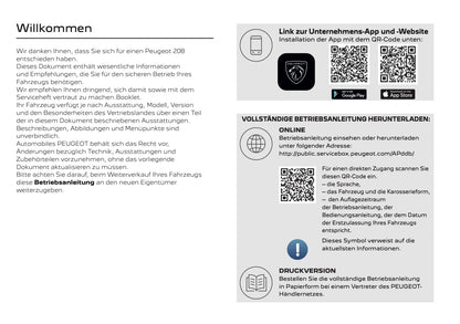 2025 Peugeot 208/e-208 Owner's Manual | German