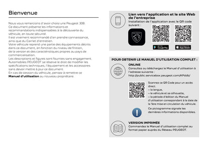 2025-2026 Peugeot 308 Owner's Manual | French