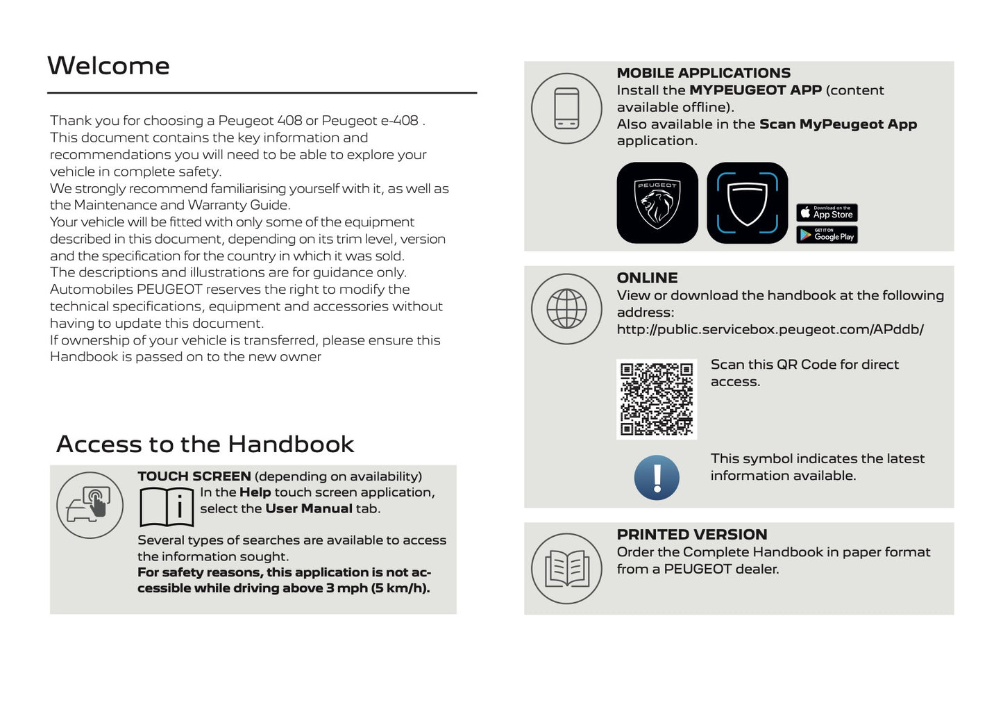 2024-2026 Peugeot 408/e-408 Owner's Manual | English