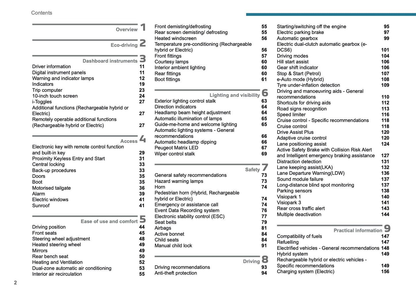 2024-2026 Peugeot 408/e-408 Owner's Manual | English