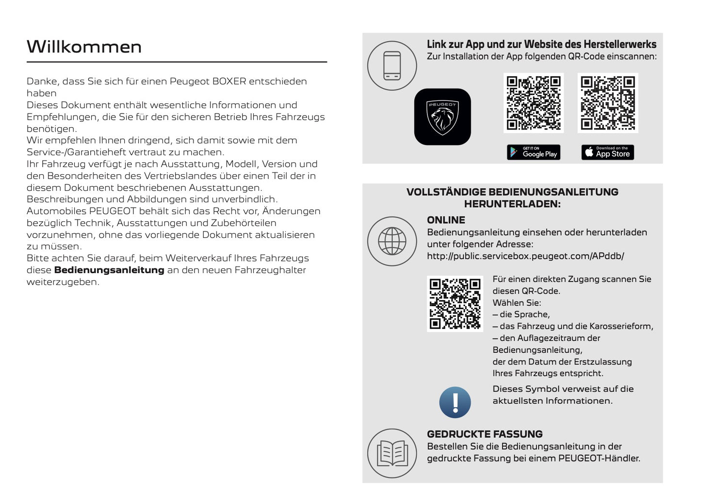 2025 Peugeot Boxer Owner's Manual | German