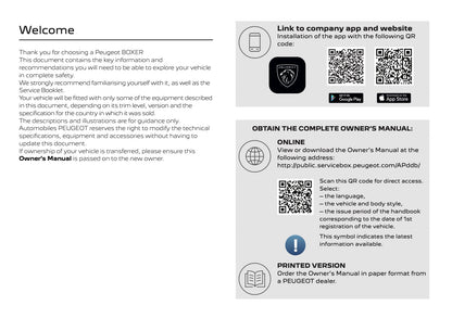 2025 Peugeot Boxer Owner's Manual | English