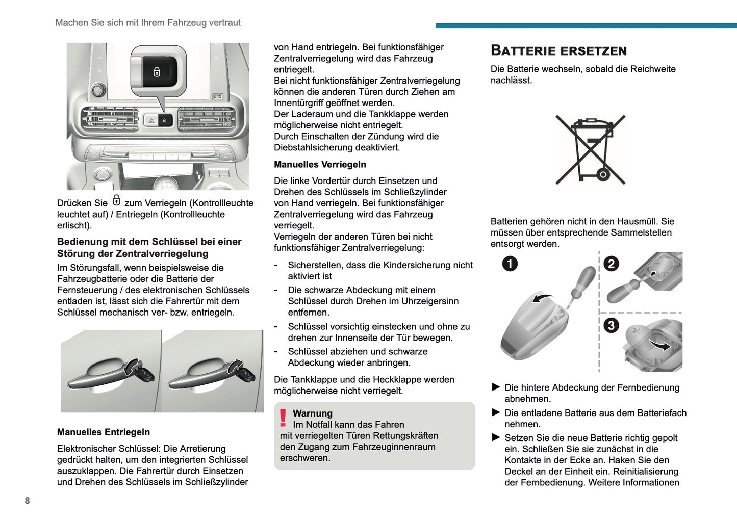 2025 Peugeot Rifter/Partner Owner's Manual | German