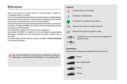 2021-2024 Peugeot Rifter/Partner Manuel du propriétaire | Français