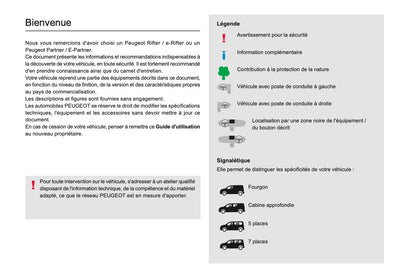 2024 Peugeot Rifter/e-Rifter/Partner/e-Partner Owner's Manual | French