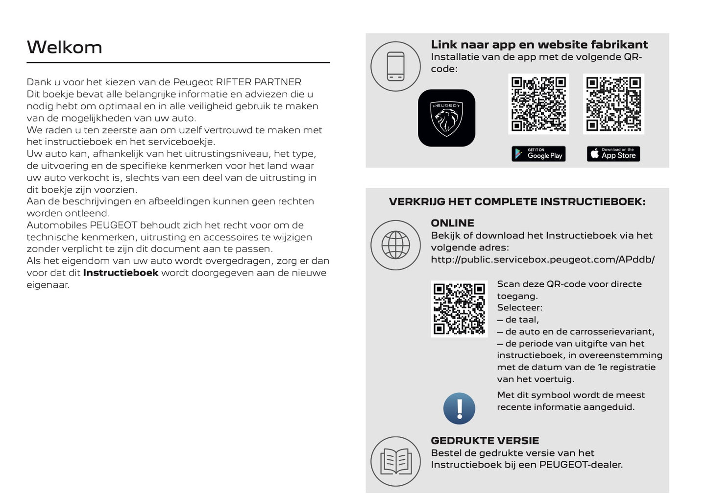 2025 Peugeot Rifter/Partner Owner's Manual | Dutch