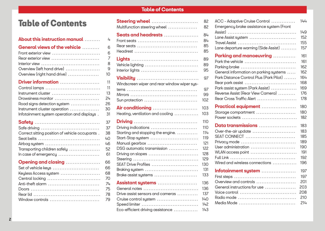 2026 Seat Arona Owner's Manual | English