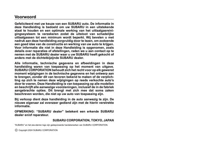 2025 Subaru Forester Owner's Manual | Dutch