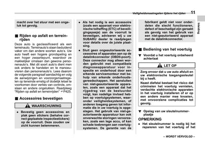 2025 Subaru Forester Owner's Manual | Dutch