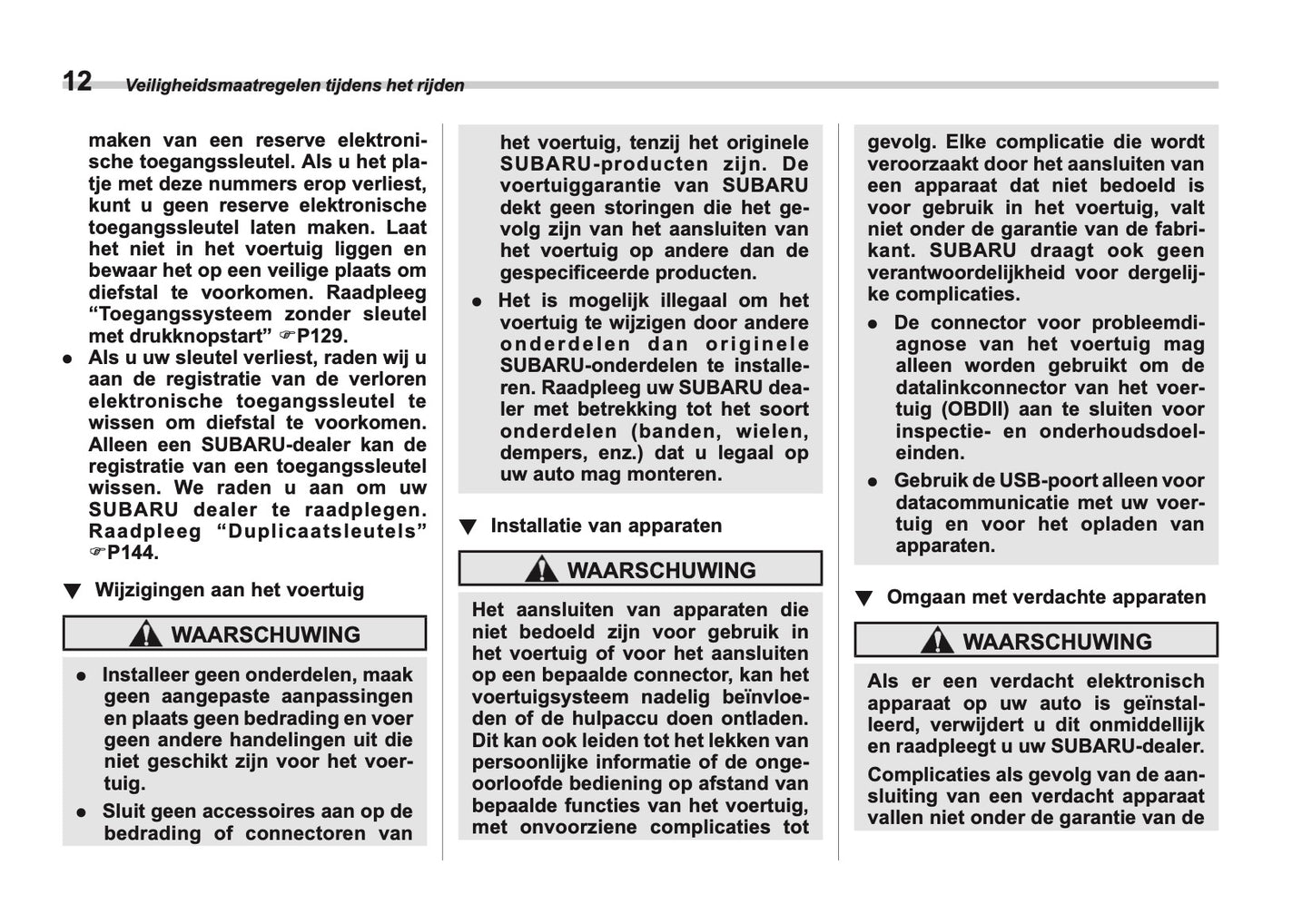 2025 Subaru Forester Owner's Manual | Dutch