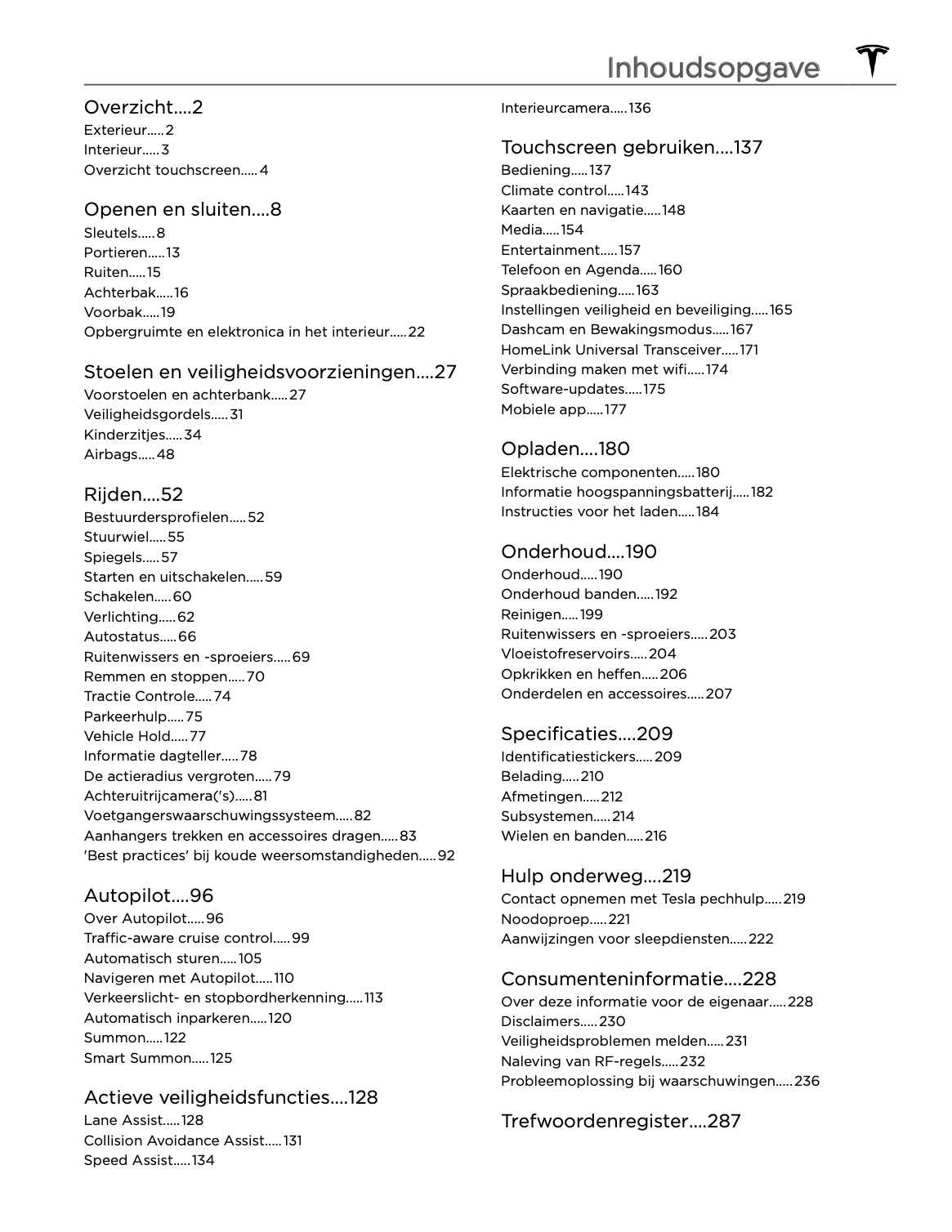 2022 Tesla Model Y Owner's Manual | Dutch