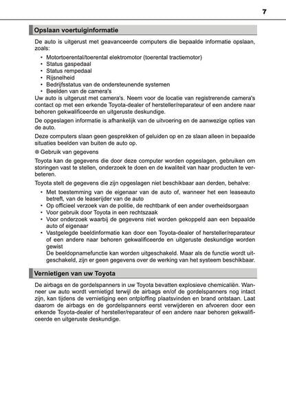 2020-2021 Toyota Aygo Owner's Manual | Dutch