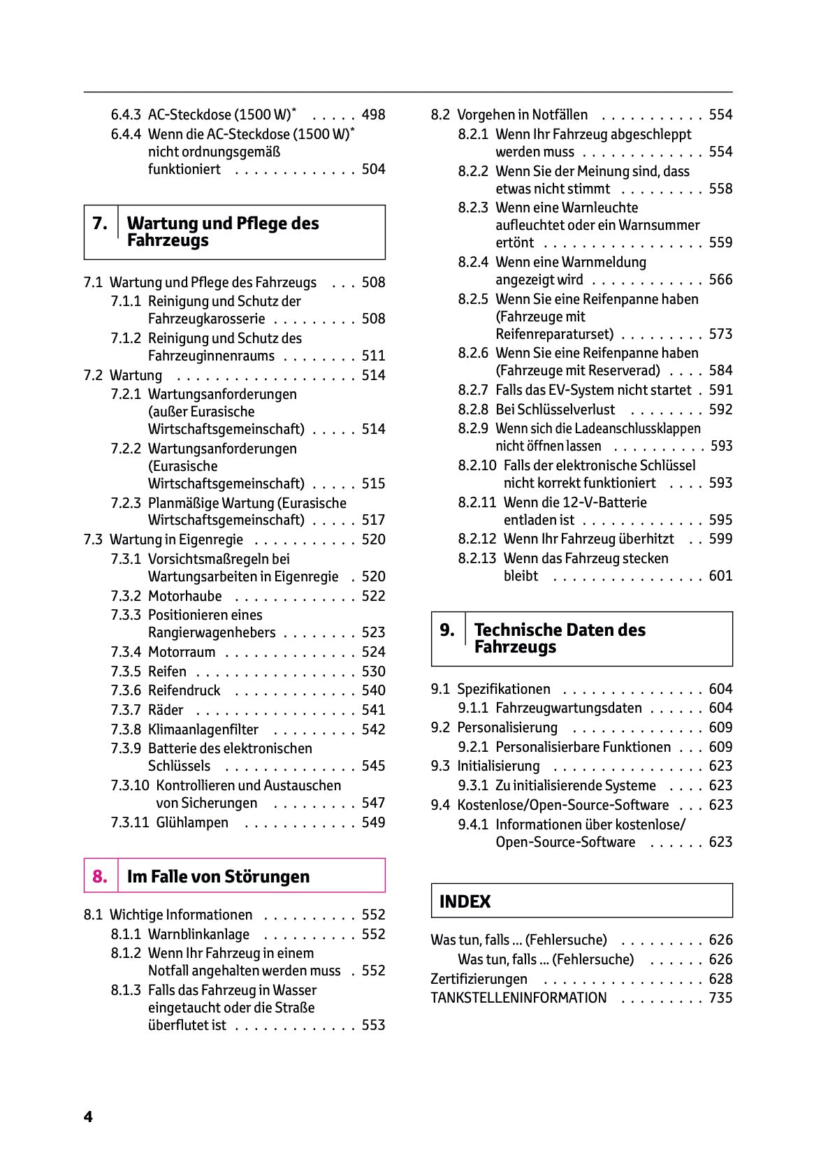 2025 Toyota bZ4X Owner's Manual | German