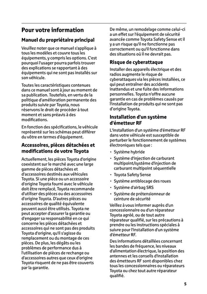 2023-2024 Toyota C-HR Hybrid Manuel du propriétaire | Français