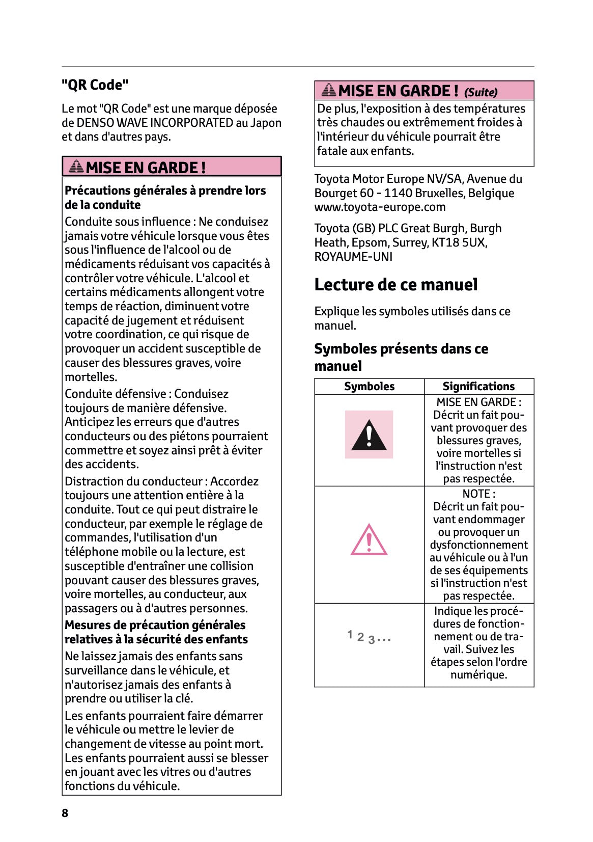 2023-2024 Toyota C-HR Hybrid Manuel du propriétaire | Français