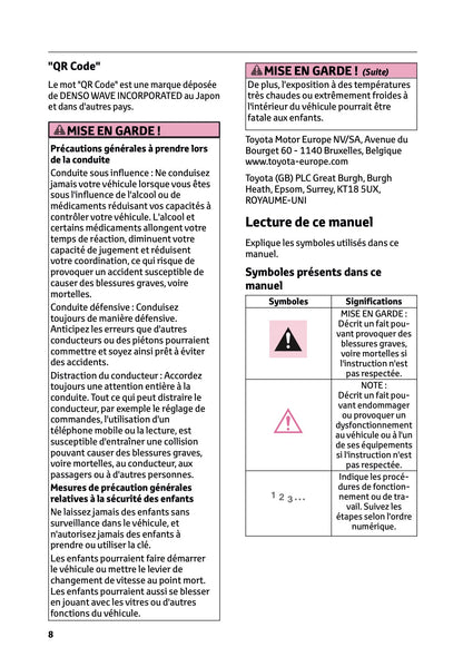 2023-2024 Toyota C-HR Hybrid Manuel du propriétaire | Français