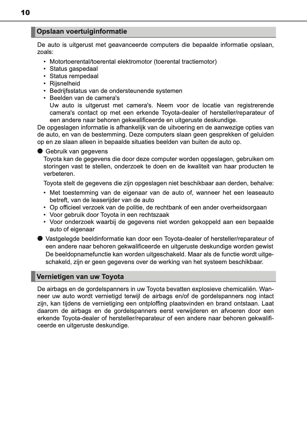 2020-2021 Toyota C-HR Hybrid Owner's Manual | Dutch