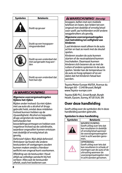 2026 Toyota C-HR Plug-in-Hybrid Owner's Manual | Dutch