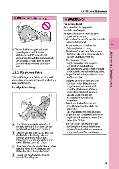 2026 Toyota Corolla Hybrid Hatchback/Touring Sports Bedienungsanleitung | Deutsch