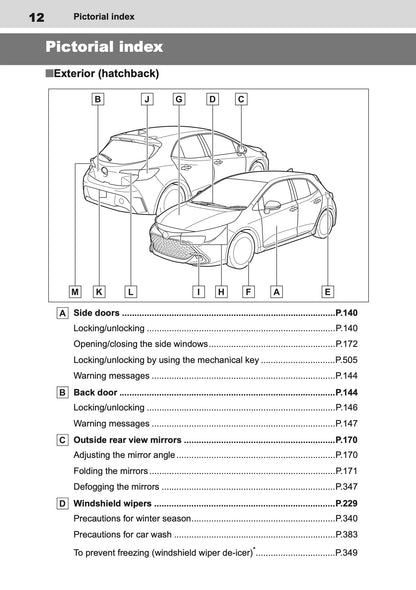 2026 Toyota Corolla Hybrid Hatchback/Touring Sports Owner's Manual | English