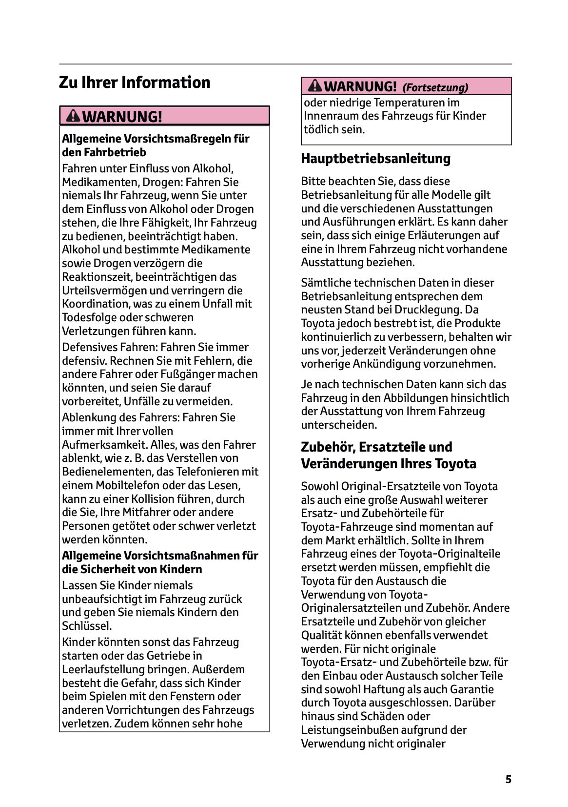 2025-2026 Toyota Mirai Bedienungsanleitung | Deutsch
