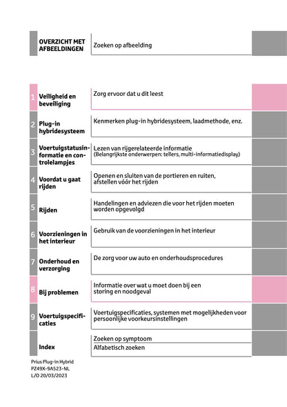 2023-2024 Toyota Prius Manuel du propriétaire | Néerlandais