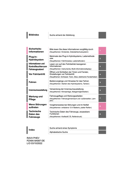 2022-2023 Toyota RAV4 Plug-in-Hybrid Owner's Manual | German