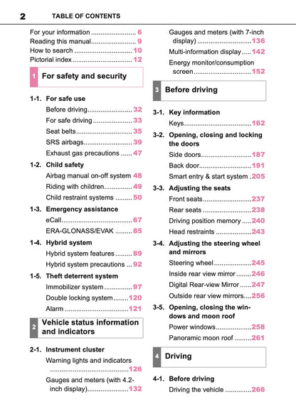 2019-2020 Toyota RAV4 Hybrid Owner's Manual | English