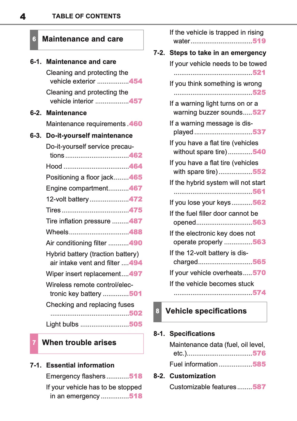 2019-2020 Toyota RAV4 Hybrid Owner's Manual | English