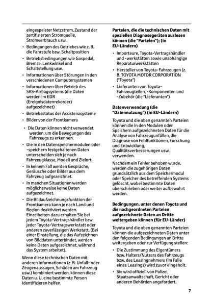 2025-2026 Toyota Urban Cruiser Owner's Manual | German