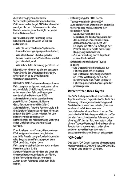 2025 Toyota GR Yaris Owner's Manual | German