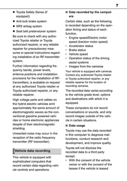 2025 Toyota Yaris Cross Hybrid Owner's Manual | English