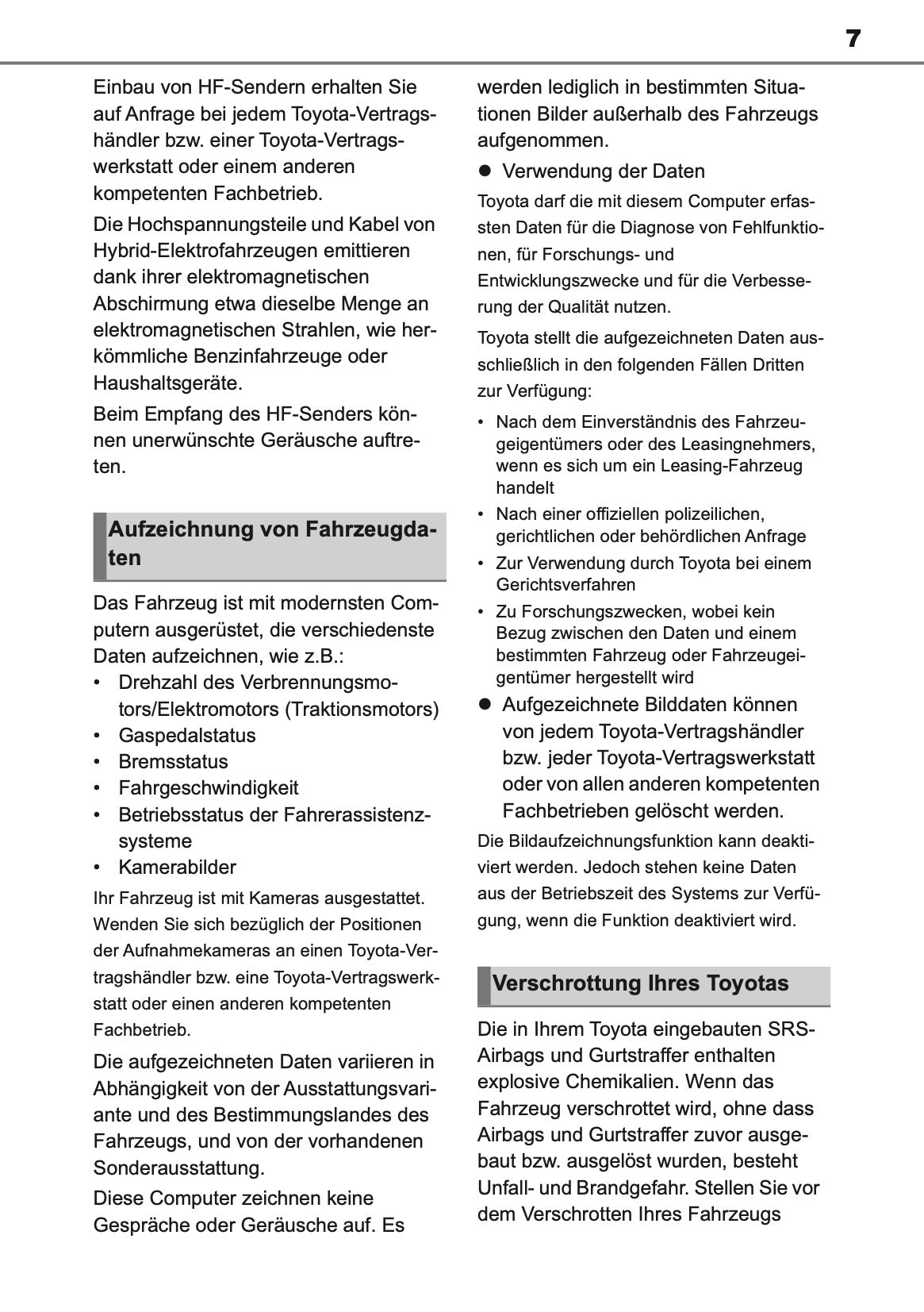 2023-2024 Toyota Yaris Hybrid Owner's Manual | German