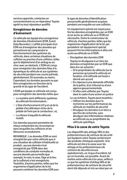 2025 Toyota Yaris Hybrid Manuel du propriétaire | Français