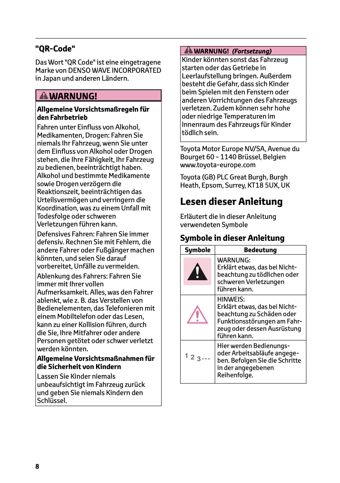 2024 Toyota Yaris Cross Hybrid Owner's Manual | German