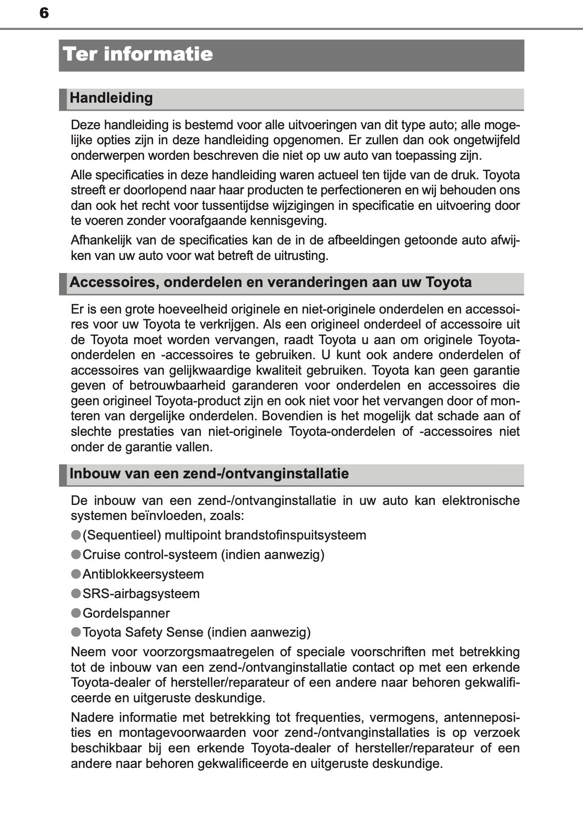 2016-2017 Toyota Yaris Owner's Manual | Dutch