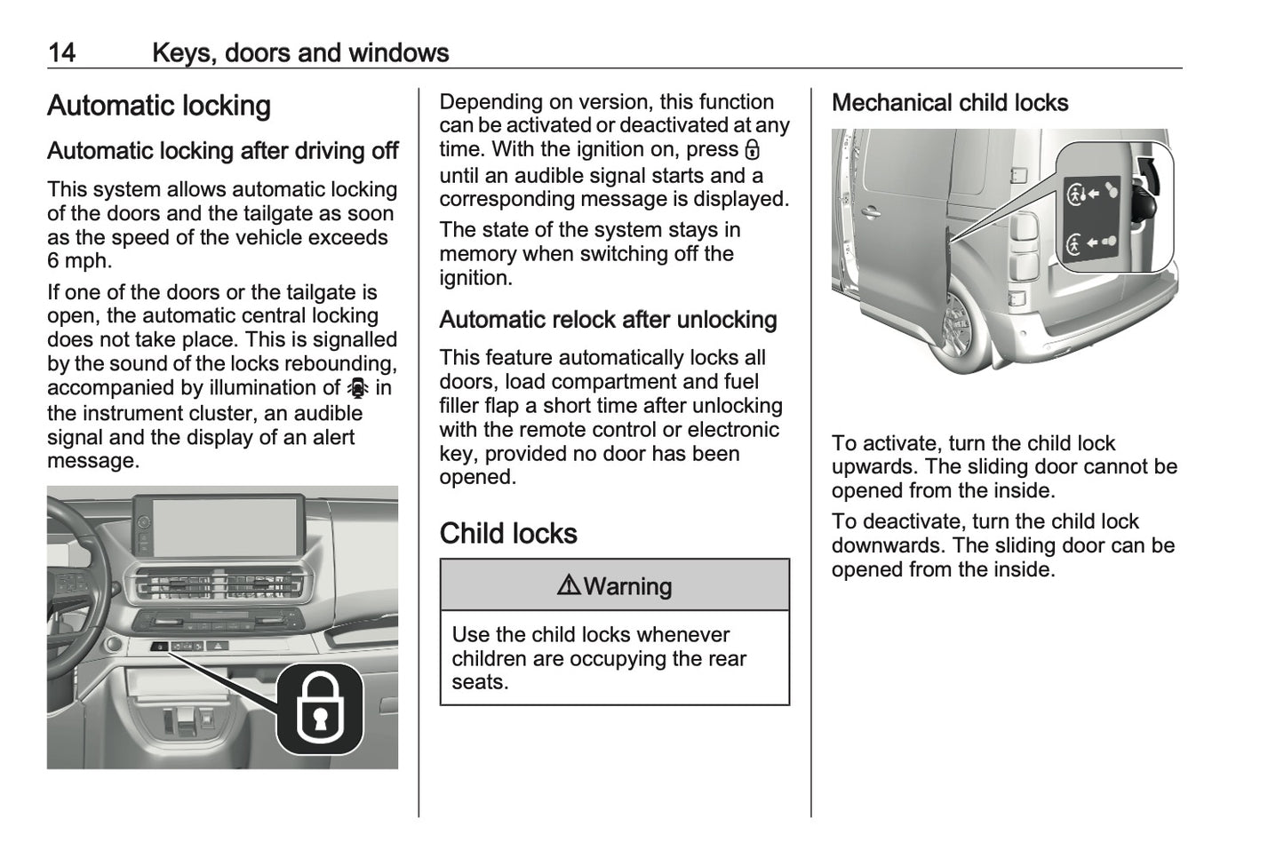 2024-2025 Vauxhall Vivaro Owner's Manual | English