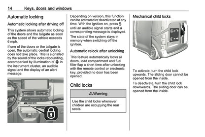 2024-2025 Vauxhall Vivaro Owner's Manual | English
