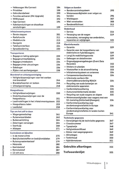 2020 Volkswagen Golf eHybrid / Golf GTE Bedienungsanleitung | Niederländisch