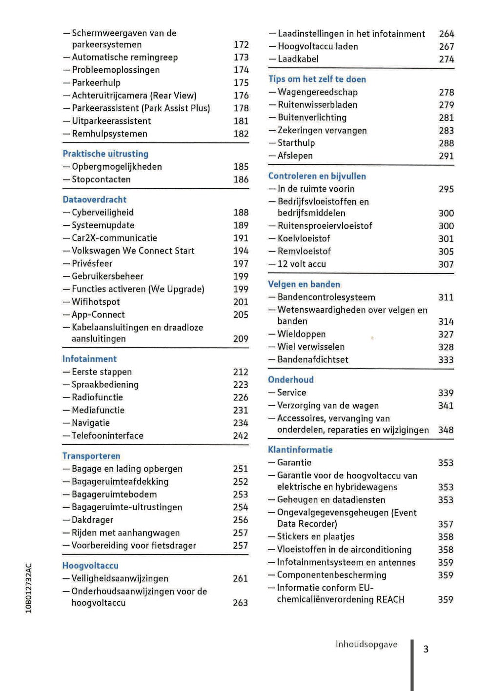 2020-2023 Volkswagen ID.3 Bedienungsanleitung | Niederländisch