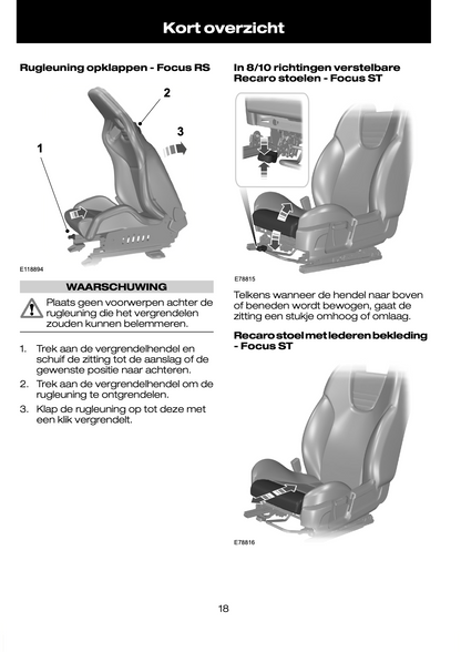 2008-2011 Ford Focus Owner's Manual | Dutch