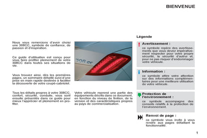 2011-2013 Peugeot 308 cc Gebruikershandleiding | Frans