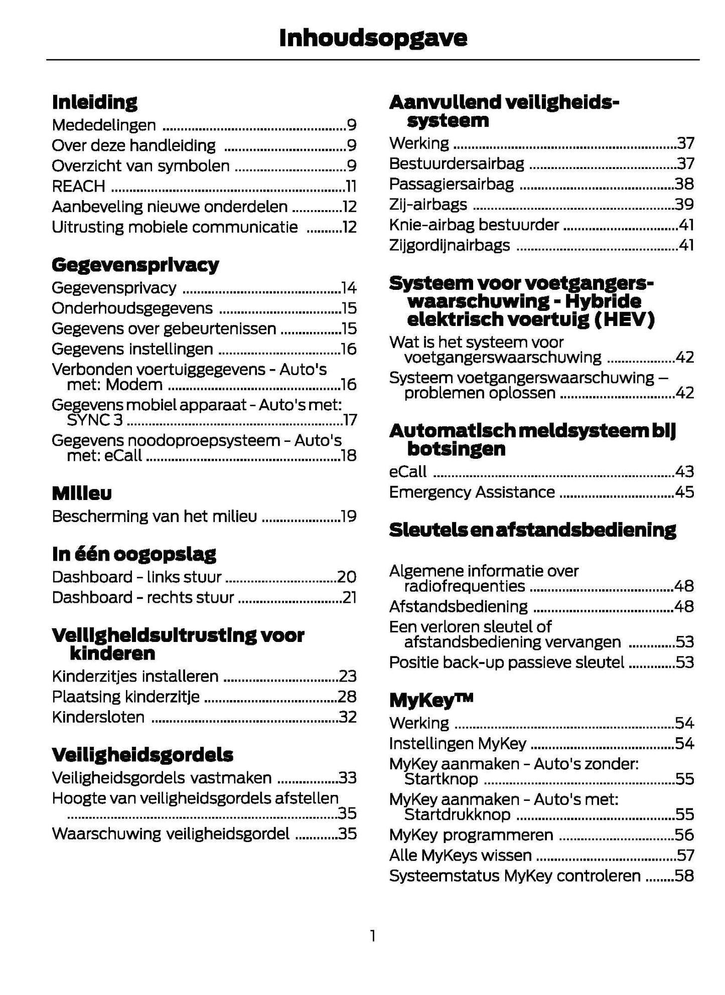 2021-2024 Ford Galaxy/S-Max Owner's Manual | Dutch