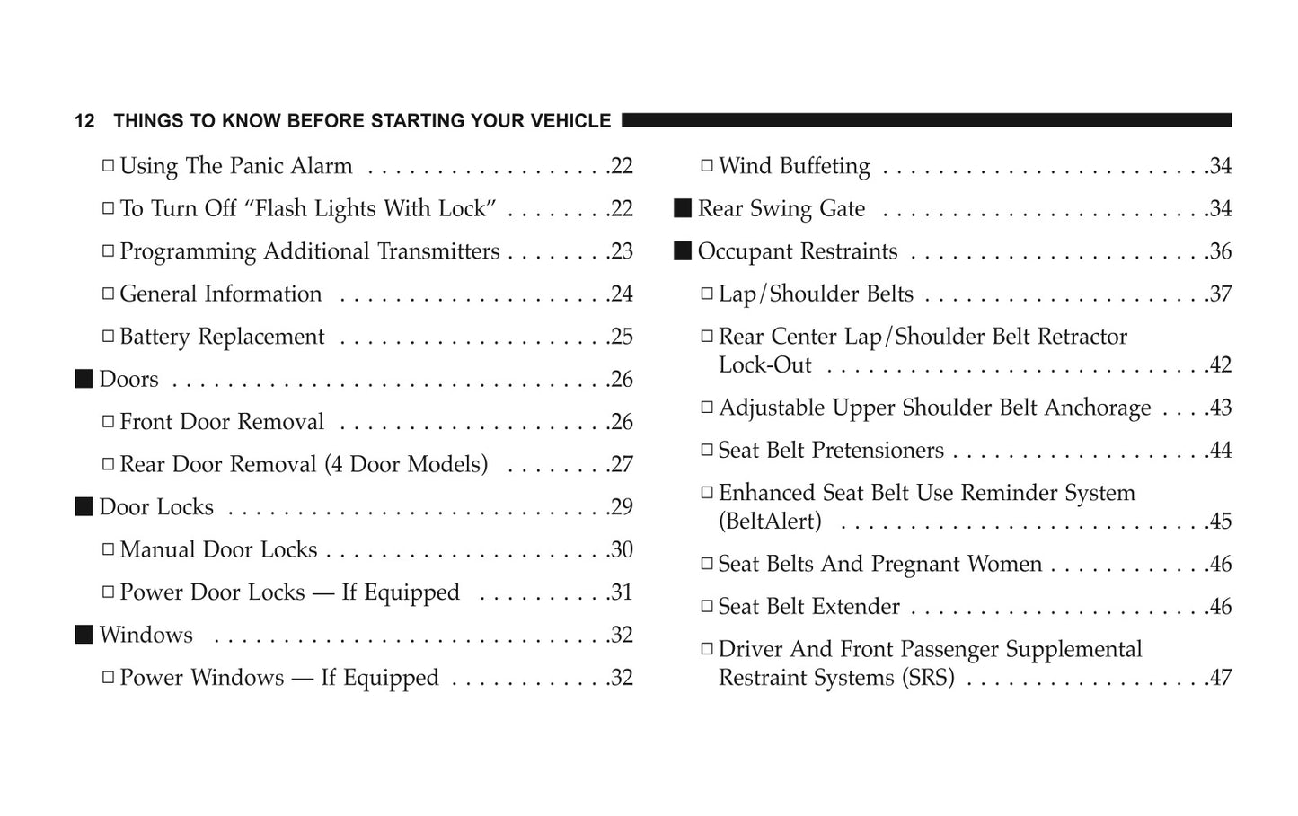 2007 Jeep Wrangler Owner's Manual | English