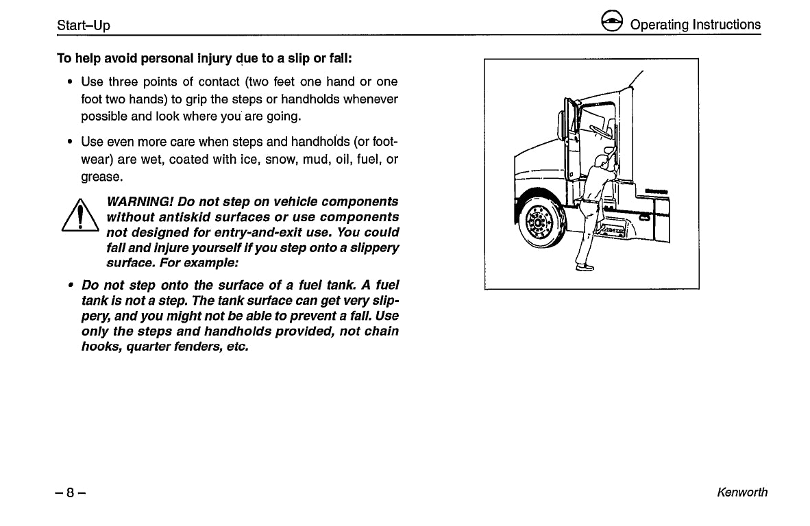 1996-2003 Kenworth K100/W900/T600/T800/C500 Gebruikershandleiding | Engels